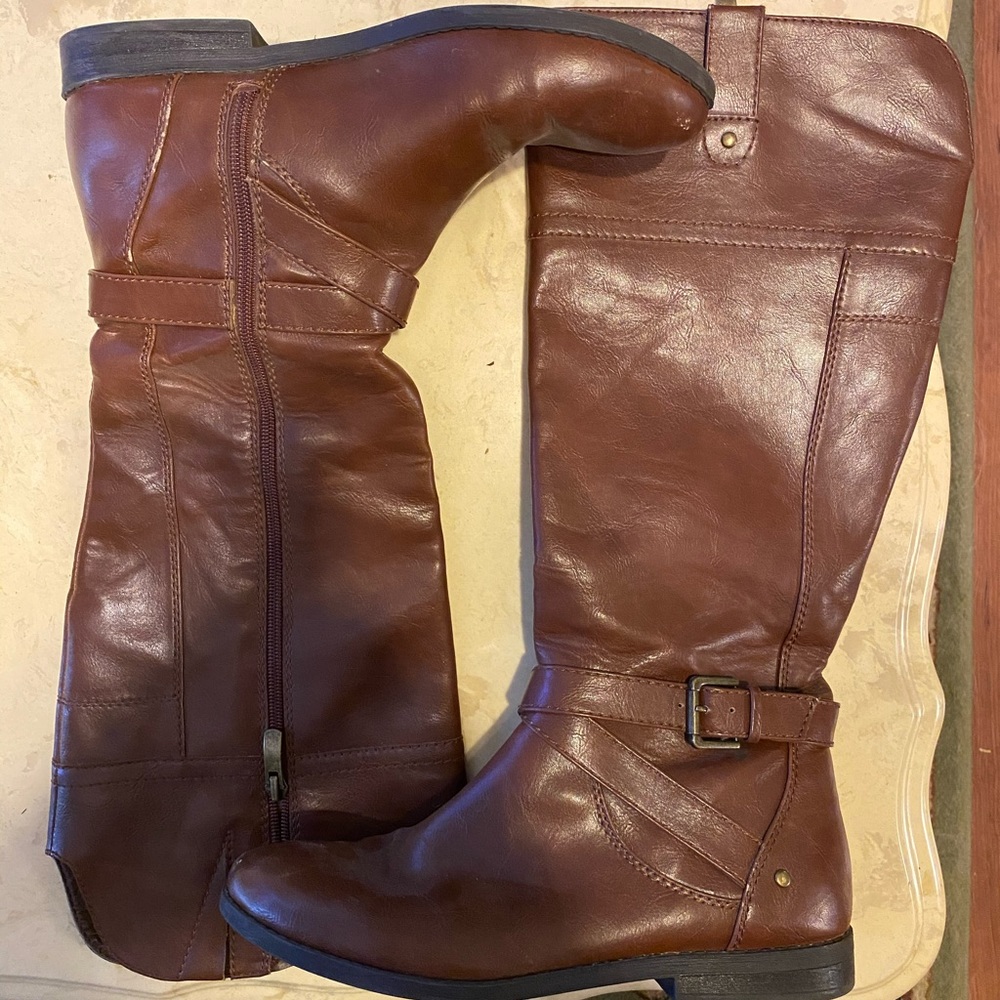 Brown knee boots